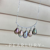 Chili Smiling Balance Diamonds Strong Metallic Pearl Necklace S925